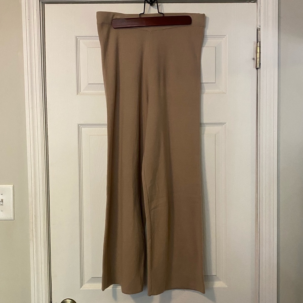 Tahari Tan Desert Dune Elastic Waist Pants
